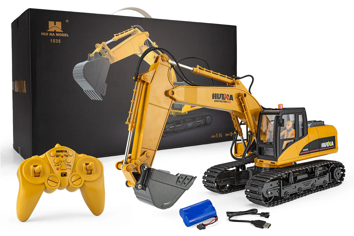 Huina RC 1535 RC Excavator Electric Tracked 1/14 Scale RTR
