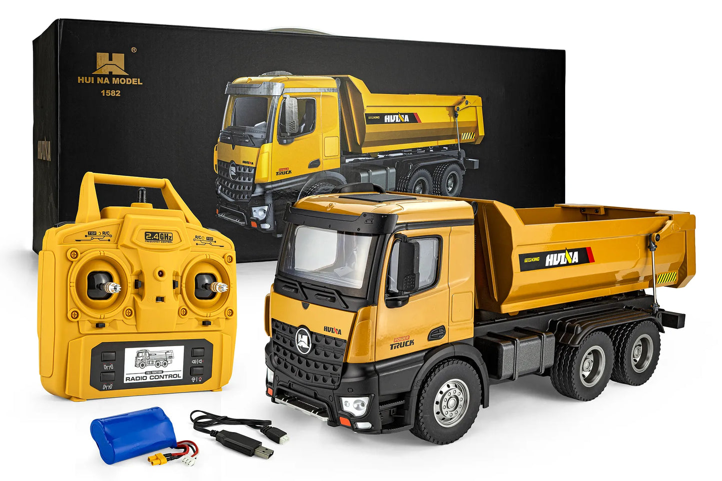 HuiNa RC 1582 Diecast RC Truck 4WD 1/14 Scale RTR - Yellow