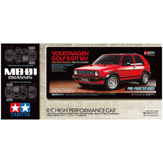TAMIYA VW GOLF II GTI 16V - RED PAINTED BODY (MB-01) RC KIT