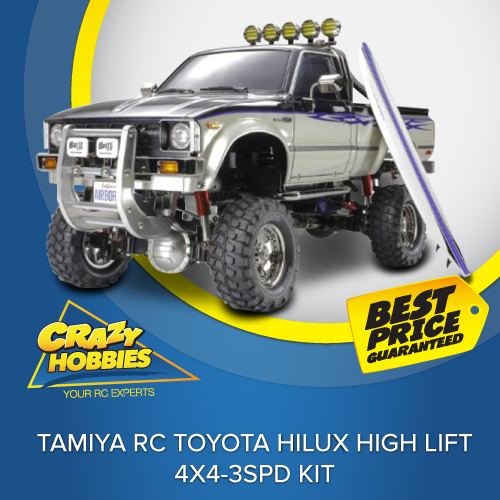 Tamiya RC Toyota Hilux High Lift - 4x4-3SPD KIT *SOLD OUT* – Crazy