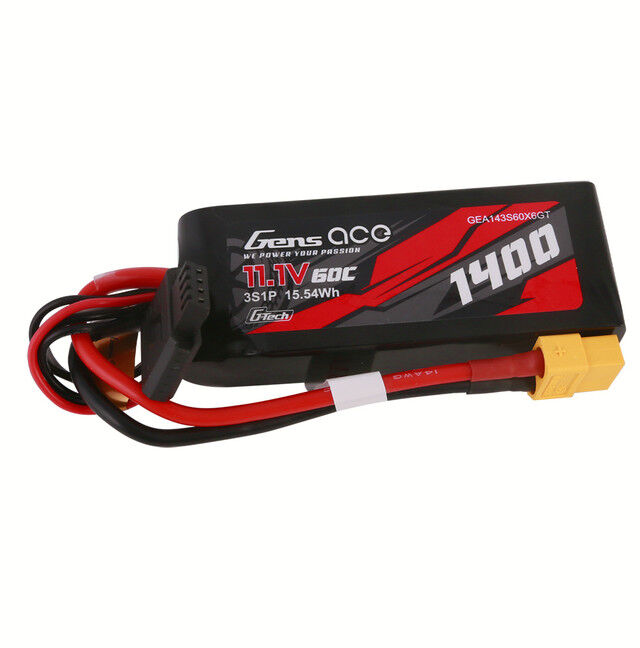 Gens Ace G-Tech Smart 3S LiPo Battery 60C (11.1V/1400mAh) w/XT60 Connector