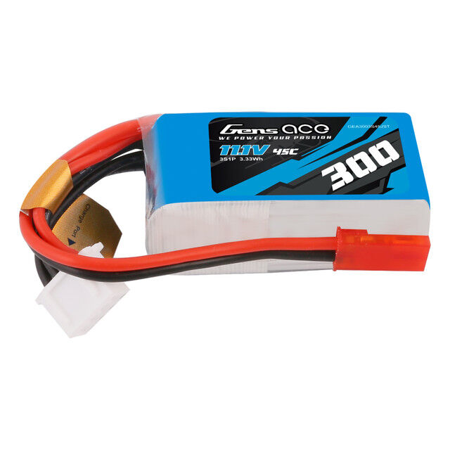 Gens Ace 3S 45C LiPo Battery (11.1V/300mAh)