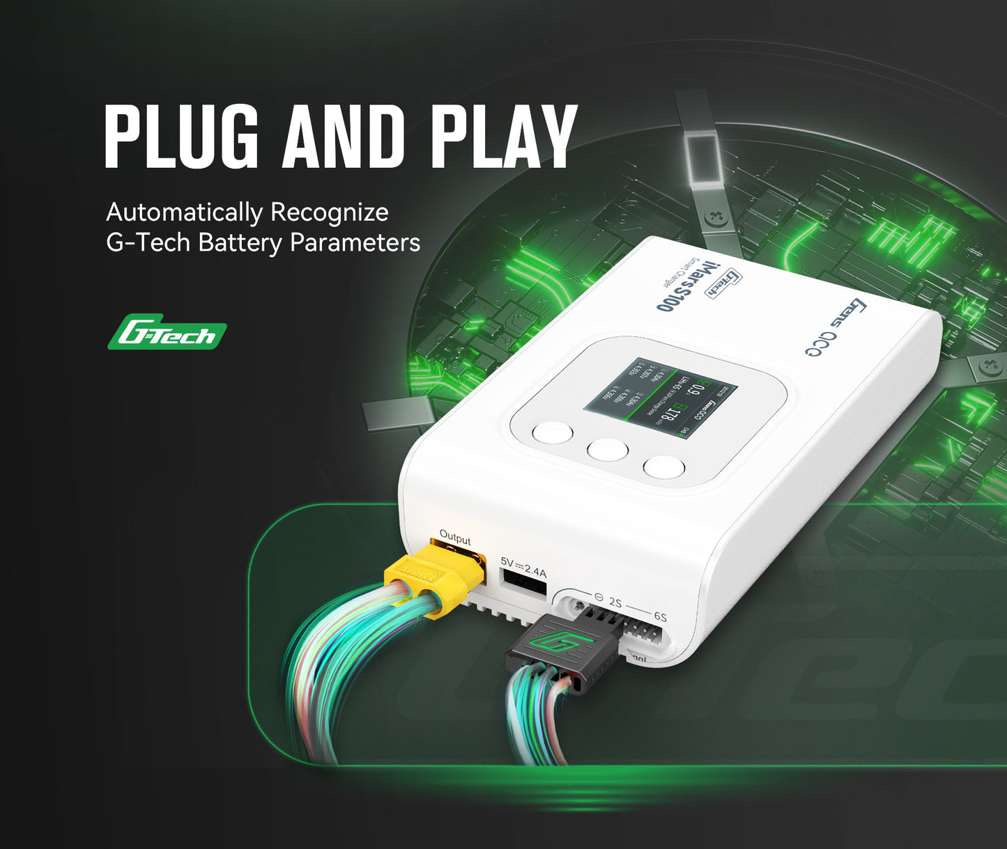 Gens Ace iMars S100 G-Tech AC Balance RC Battery Smart Charger- White