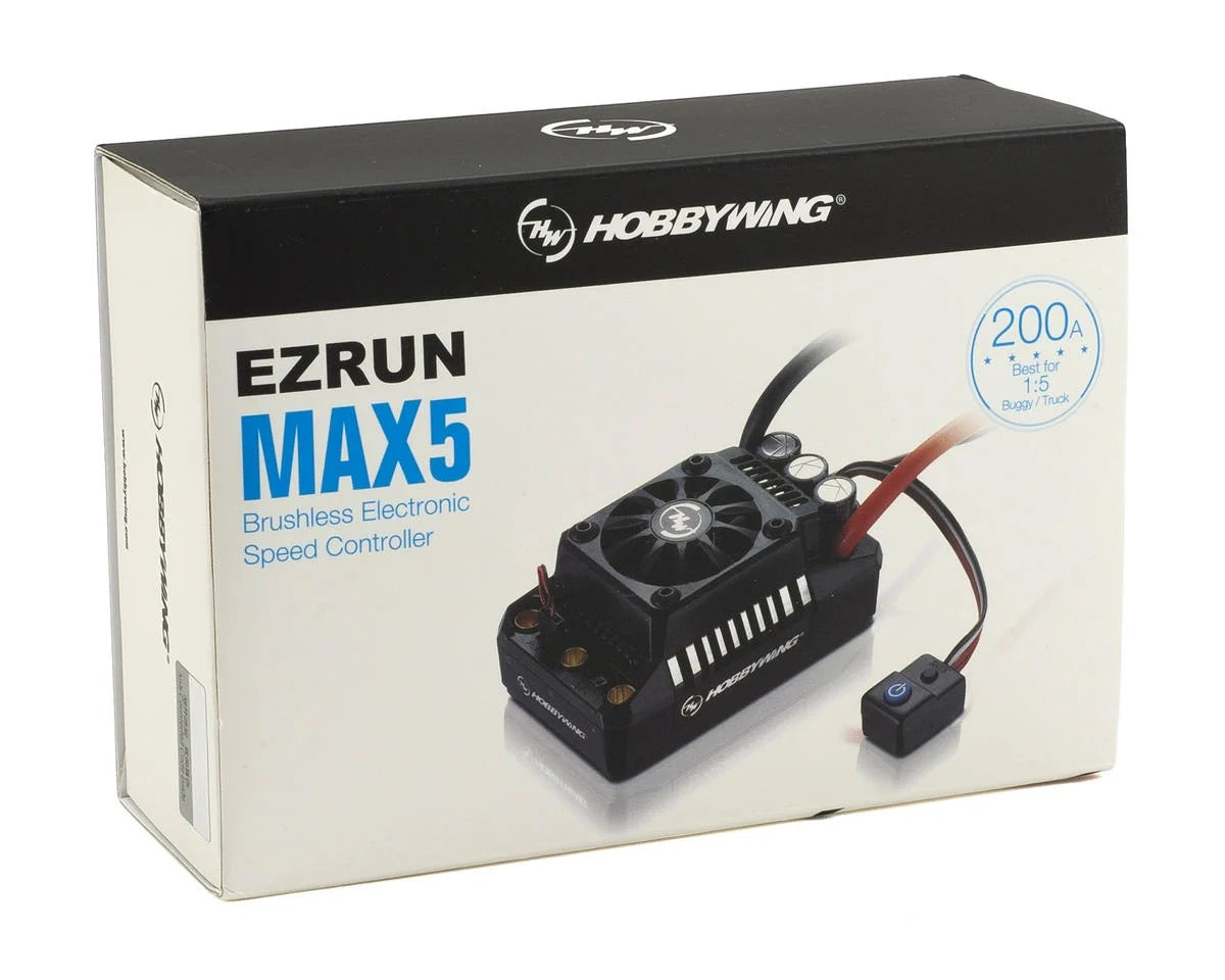 Hobbywing EZRun MAX5 V3 1/5 Scale Waterproof Brushless ESC (200A, 3-8S)