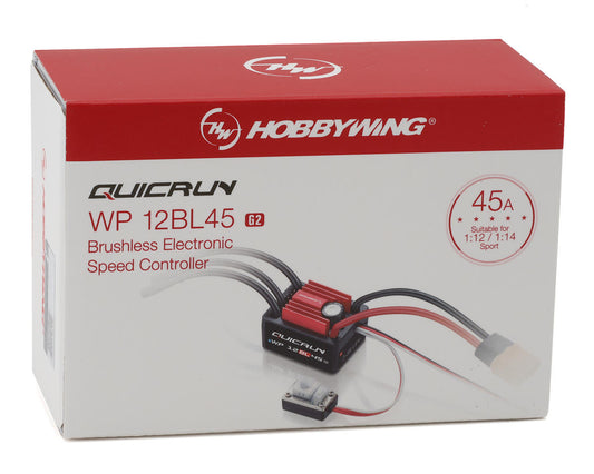 Hobbywing Quicrun WP-12BL45 G2 Waterproof Mini Sensorless Brushless ESC (2-3S)
