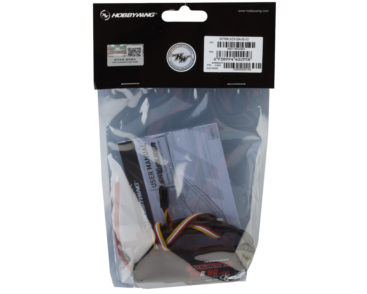 Hobbywing Skywalker 50Amp V2 Plus Brushless ESC (6S)