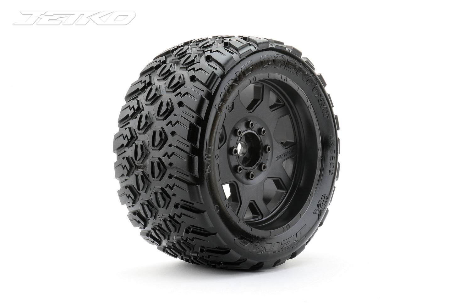 JETKO PRE-MOUNTED 1/5 XMT EX-KING COBRA TYRES TRAXXAS X-MAXX (CLAW RIM/BLACK/MEDIUM SOFT/24MM) (2PCS)