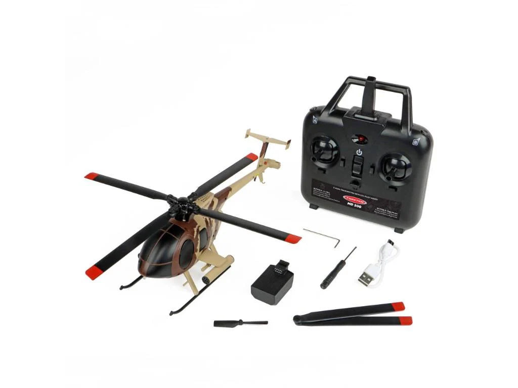 Twister MD 500 Scale 250 Helicopter with 6 Axis Stabilisation/Altitude Hold (Brown/Sand)