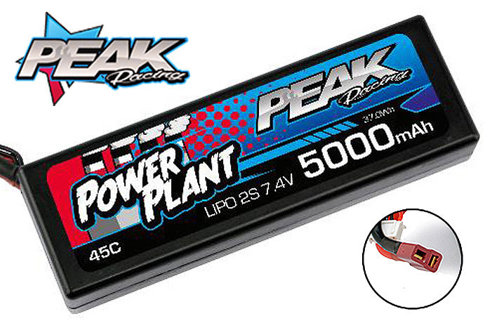 Peak Racing 2S Lipo 5000MAH 7.4V 45C (Deans Plug)