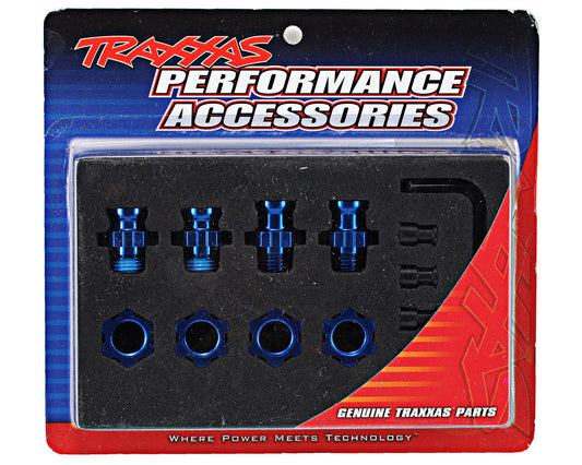 *CLEARANCE SALE* Traxxas Aluminum 17mm Wheel Adapter Set (Blue) (4)