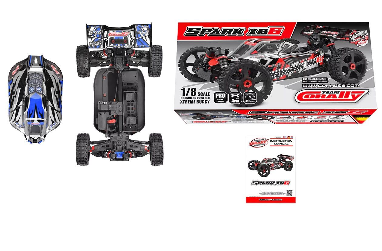 Team Corally SPARK XB6 Buggy Roller Blue (No Electronics) *IN STOCK*