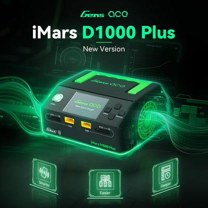 Gens ace iMars D1000 Smart Charger | Dual Channel | AC 1000W | G-Tech