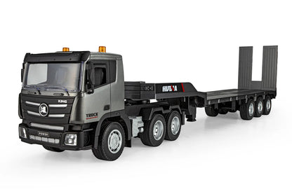 HuiNa RC 1318 RC Semi Truck Electric 4WD 1/24 Scale RTR with Flatbed Trailer - Silver