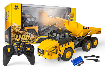 HuiNa RC 1553 RC Dump Truck Electric 4WD 1/16 Scale RTR - Yellow