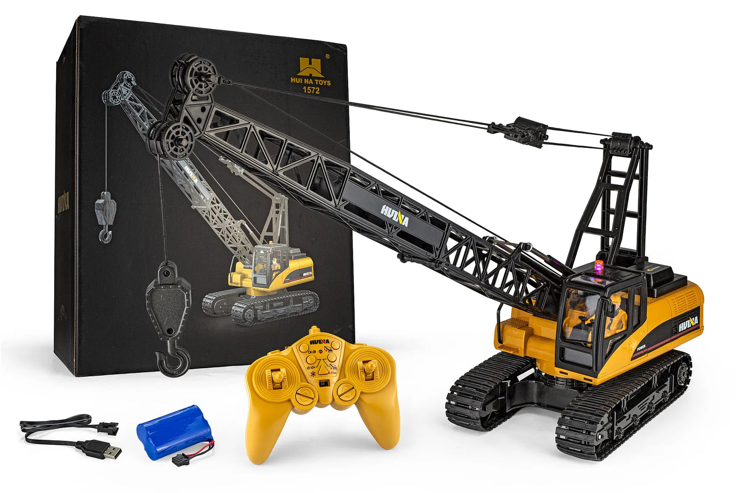 HuiNa RC 1572 Crane Excavator RC Crane Electric Tracked 1/14 Scale RTR