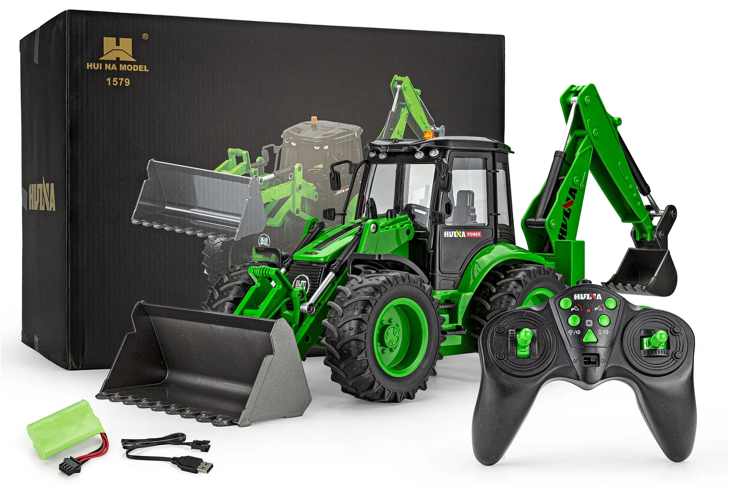 HuiNa RC 1579 RC Tractor Electric 2WD 1/14 Scale RTR - Green