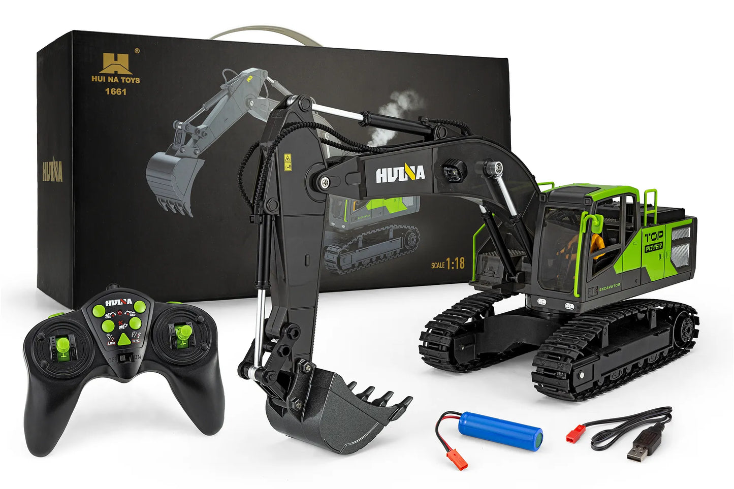 Huina RC 1661 Excavator RC Construction Vehicle Electric 1/18 Scale RTR