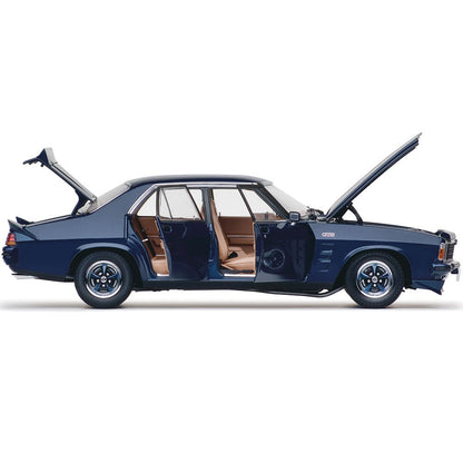 Classic Carlectables 1:18 Holden HZ GTS Sedan Nocturne Blue Metallic (308ci Engine)