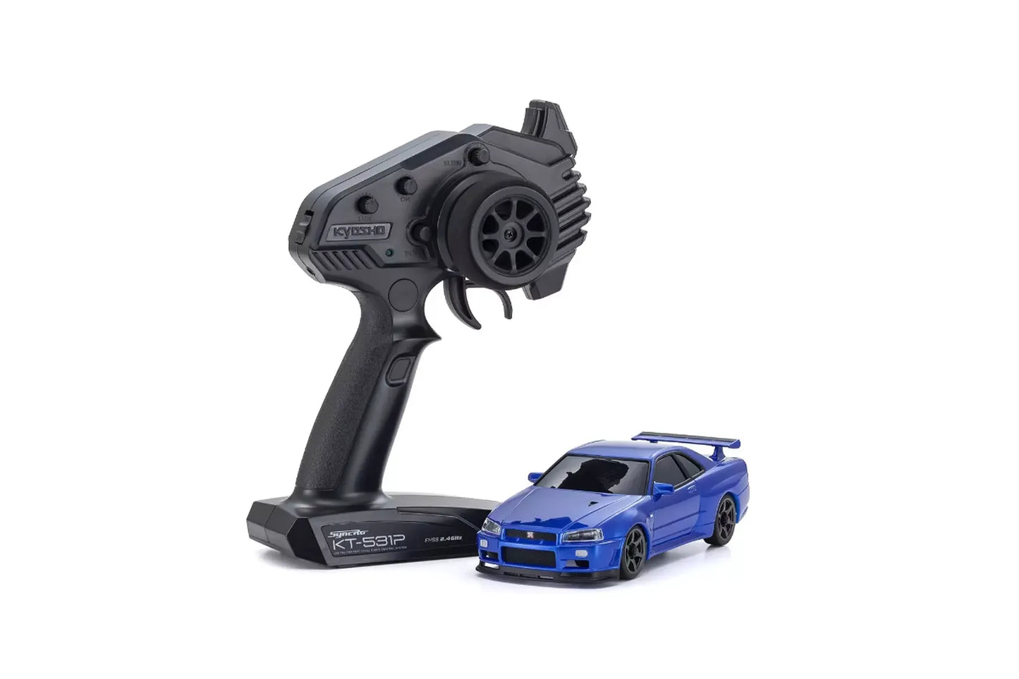 Kyosho Mini-Z Nissan Skyline GT-R (R34) V.Spec II Nur Metallic Blue AWD MA-020 Readyset