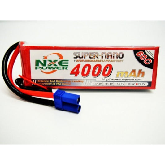 NXE 22.2v 4000mah 60c S/case Lipo w/EC5