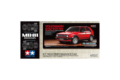 Tamiya RC MB-01 Volkswagen Golf II GTI 16V Electric 2WD 1/10 Scale Kit - Red Limited Edition