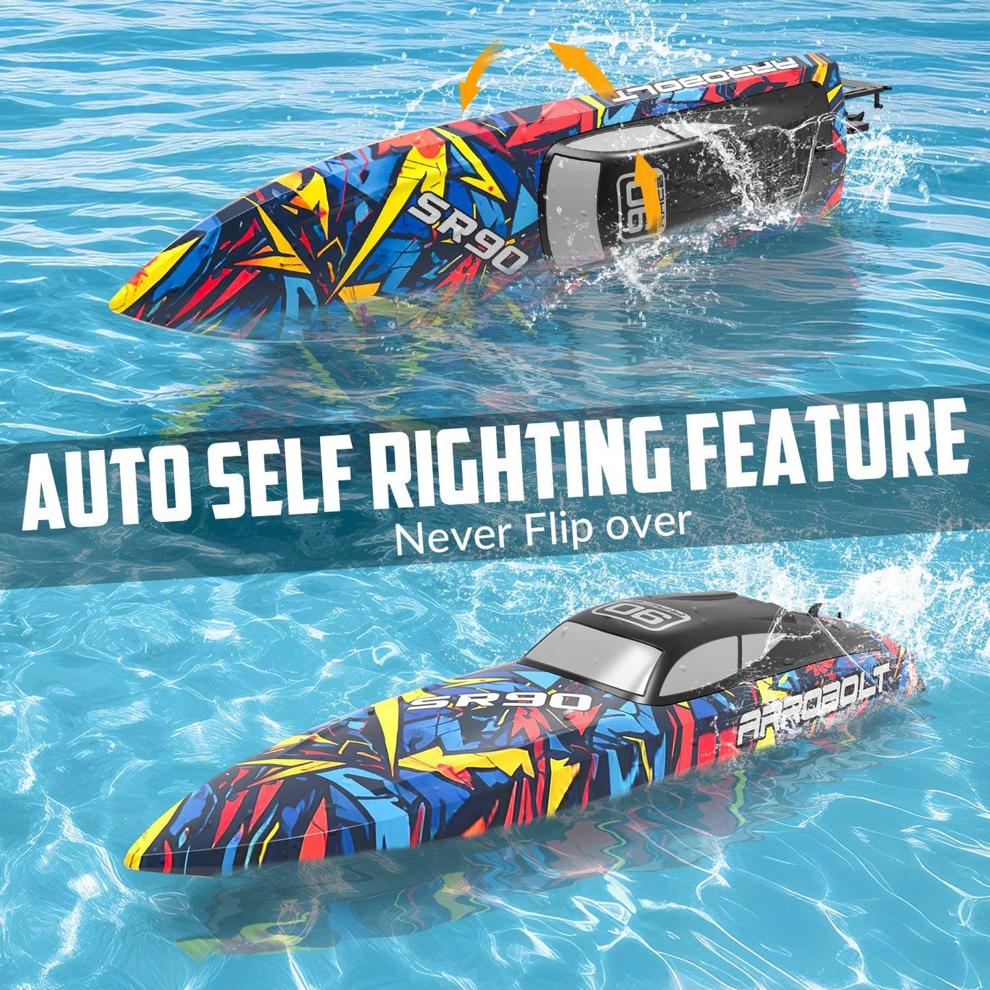 VOLANTEX RC Vector SR90 Brushless Fast Racing RC Boat 53MPH RTR