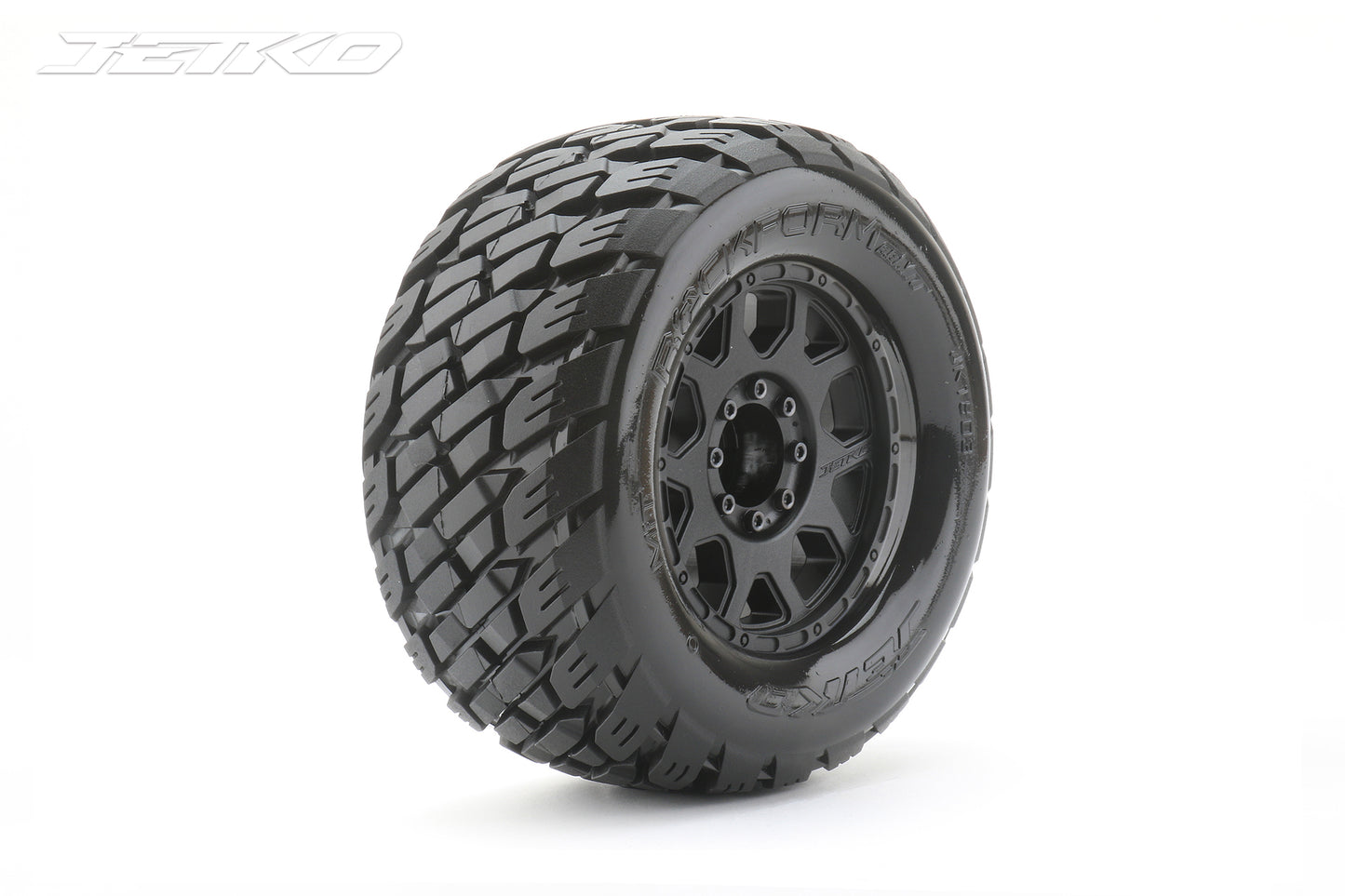JETKO 1/8 MT 3.8 EX-ROCKFORM TYRES TRAXXAS MAXX  (CLAW RIM/BLACK/MEDIUM SOFT/17MM) (2PCS)