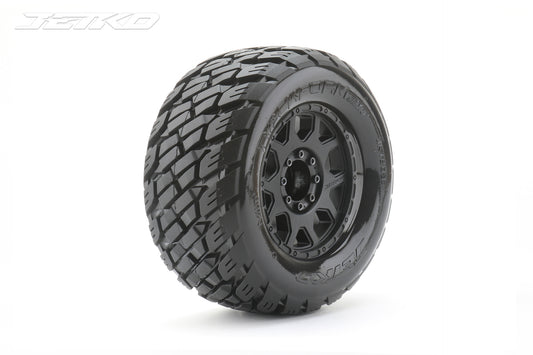JETKO 1/8 MT 3.8 EX-ROCKFORM TYRES TRAXXAS MAXX  (CLAW RIM/BLACK/MEDIUM SOFT/17MM) (2PCS)