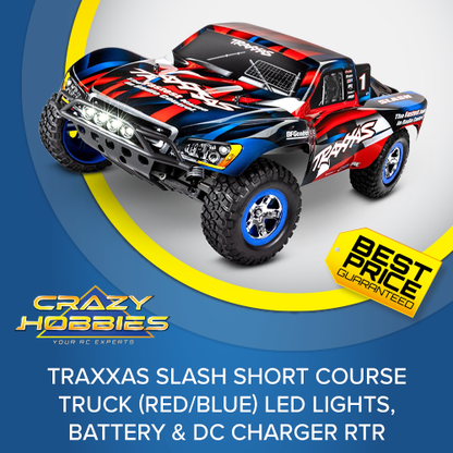 Traxxas Slash Short Course Truck (Red/Blue) LED Lights, RTR *SOLD OUT*