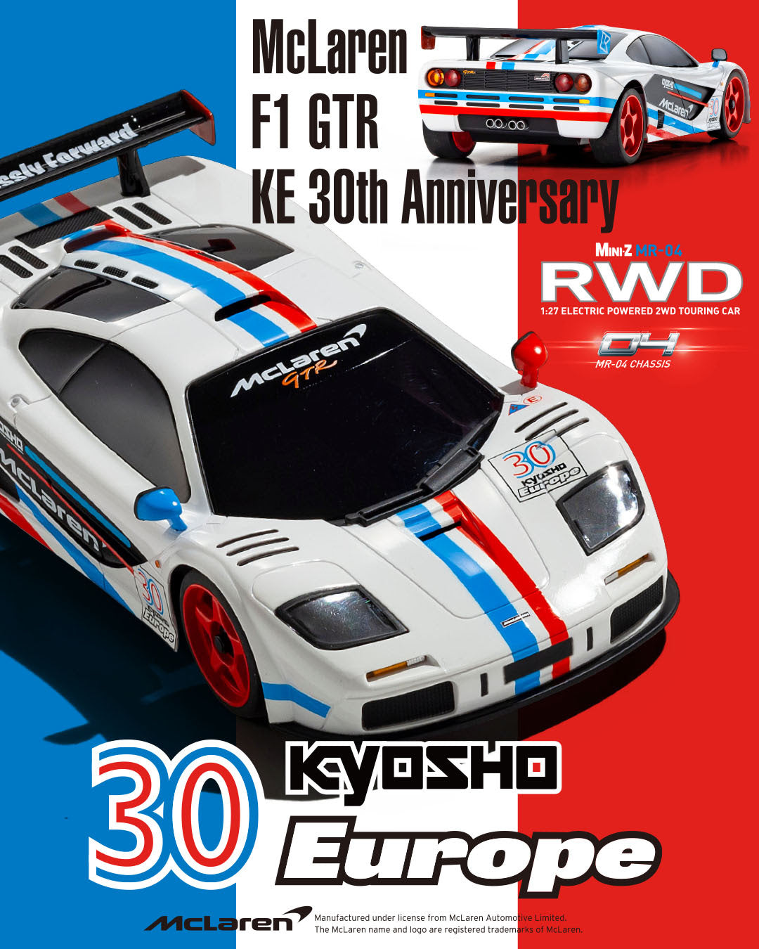 MINI-Z RWD MR-04 readyset McLaren F1 GTR KE 30th Anniversary *SOLD OUT*