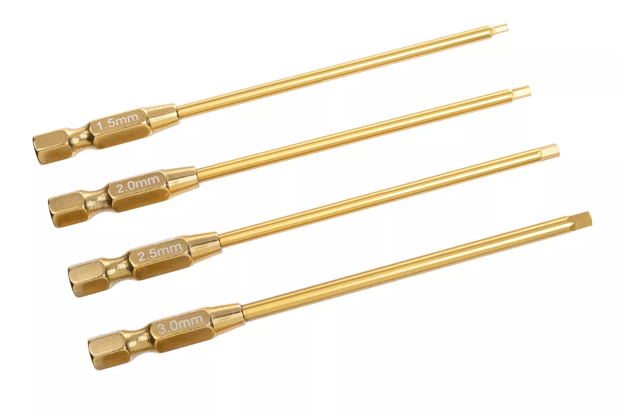 Team Corally - Pro Power Tool Hex Tips- Ti-Ni Coated - 1.5 / 2.0 / 2.5 / 3.0 mm - 4 pcs