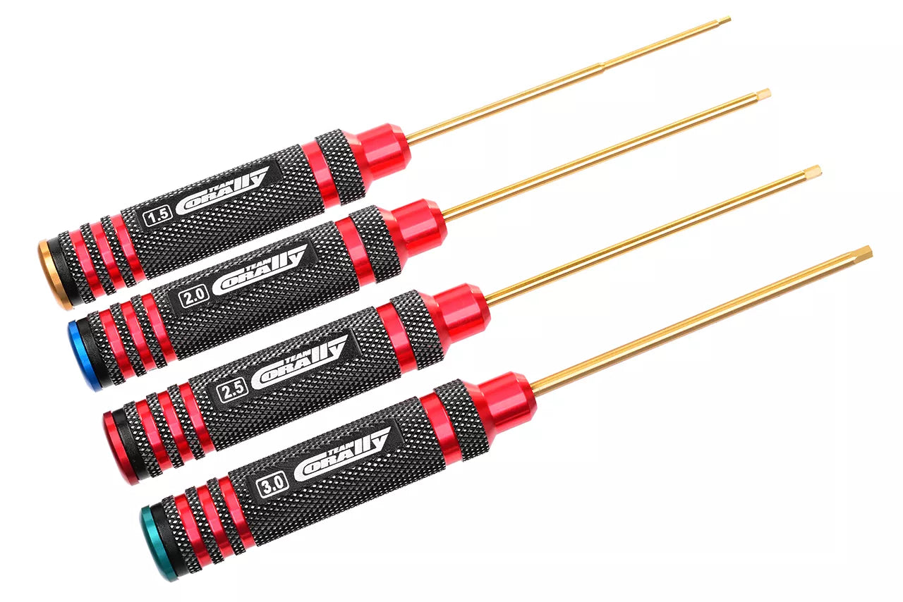 Team Corally - Pro Hex Tool Set - Ti-Ni Coated - 1.5 / 2.0 / 2.5 / 3.0 mm - 4 pcs