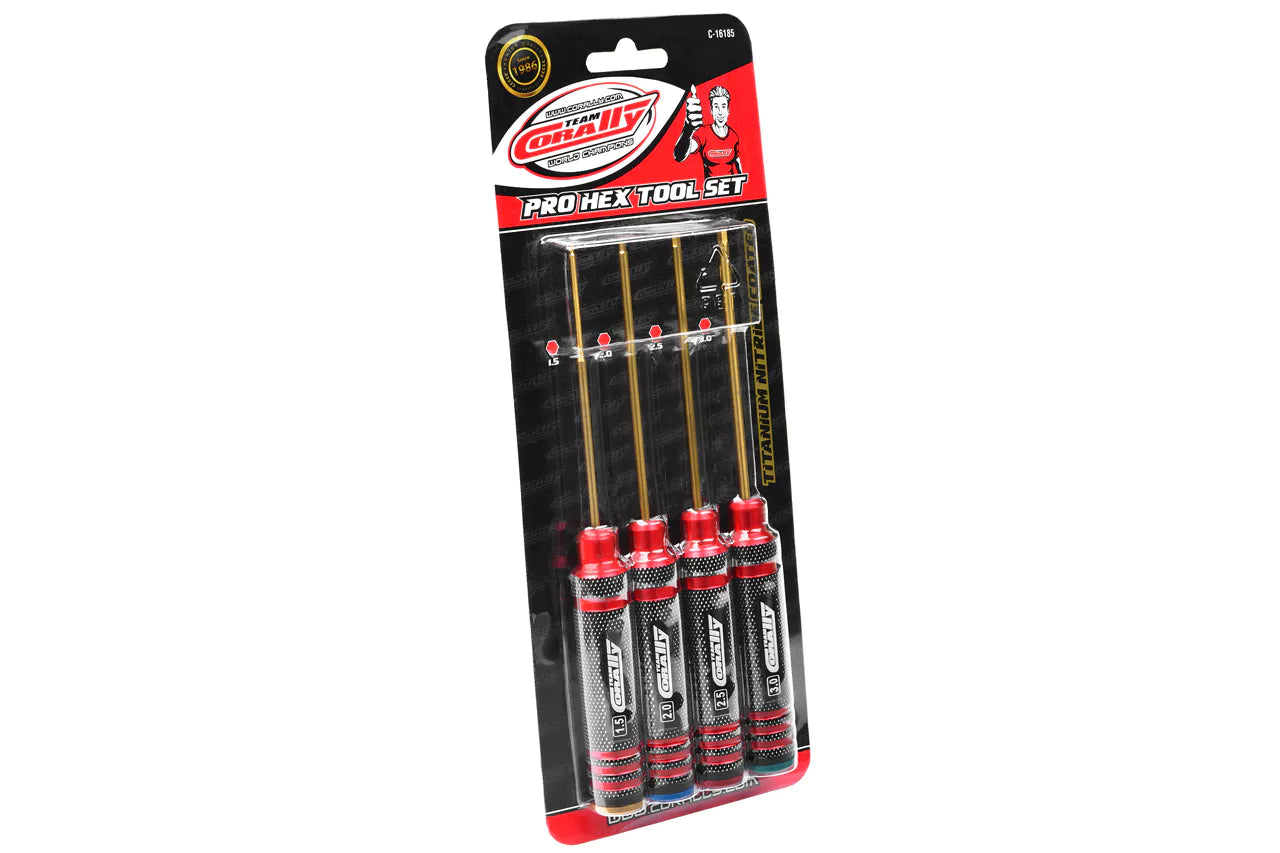 Team Corally - Pro Hex Tool Set - Ti-Ni Coated - 1.5 / 2.0 / 2.5 / 3.0 mm - 4 pcs