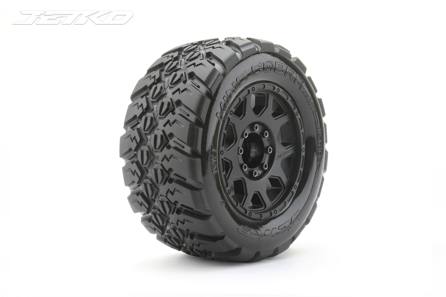 JETKO 1/8 MT 3.8 EX-KING COBRA TYRES TRAXXAS MAXX (CLAW RIM/BLACK/MEDIUM SOFT/17MM) (2PCS)