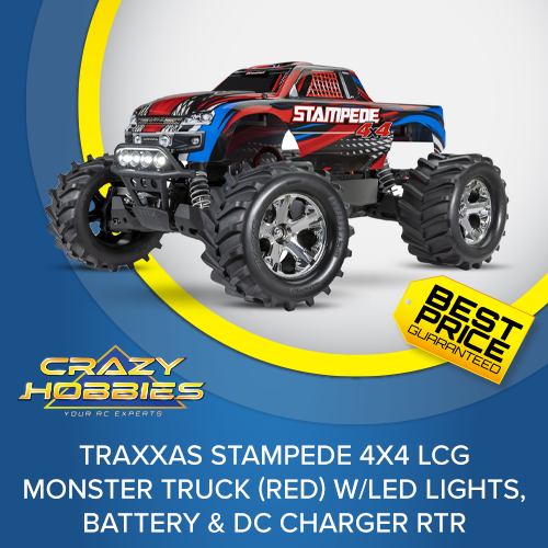Traxxas Stampede 4X4 Truck (Red) w/LED,Battery & DC Charger RTR *IN STOCK*