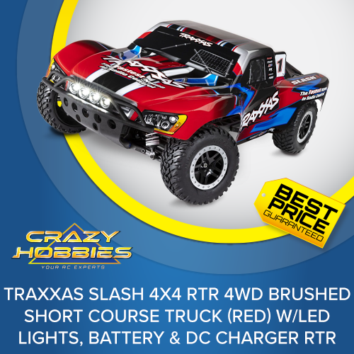 Traxxas Slash 4X4 4WD Brushed Short Course Truck (Red) w/LED Lights,Battery & DC Charger RTR *SOLD OUT*