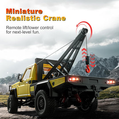 MN Model Toyota LC79 with Crane RC Rock Crawler Electric 4WD 1/12 Scale RTR - Yellow