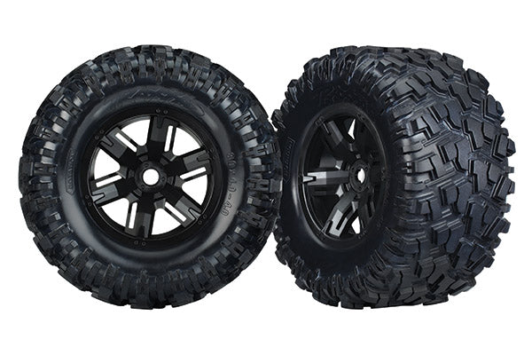 Traxxas X-Maxx Pre-Mounted Tires & Wheels (Black) (2) (8S Rated)