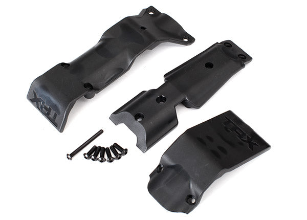 Traxxas Skid plate set, front/ skid plate, rear