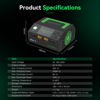 Gens ace iMars D1000 Smart Charger | Dual Channel | AC 1000W | G-Tech