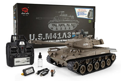 Heng Long USA M41 Walker Bulldog RC Tank Electric Tracked 1/16 Scale RTR