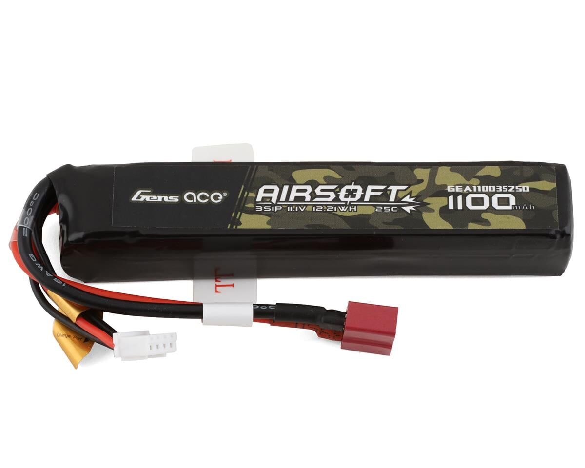 Gens Ace 3S 25C Airsoft LiPo Battery w/T-Style Connector (11.1V/1100mAh)