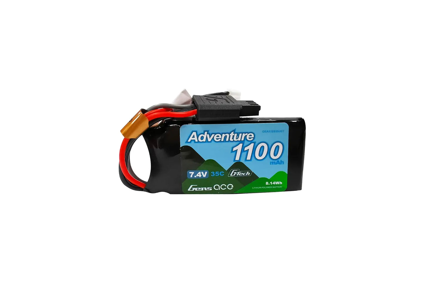 Gens Ace G-Tech Adventure 7.4V 1100mAh 35C Short Soft Case LiPo Battery