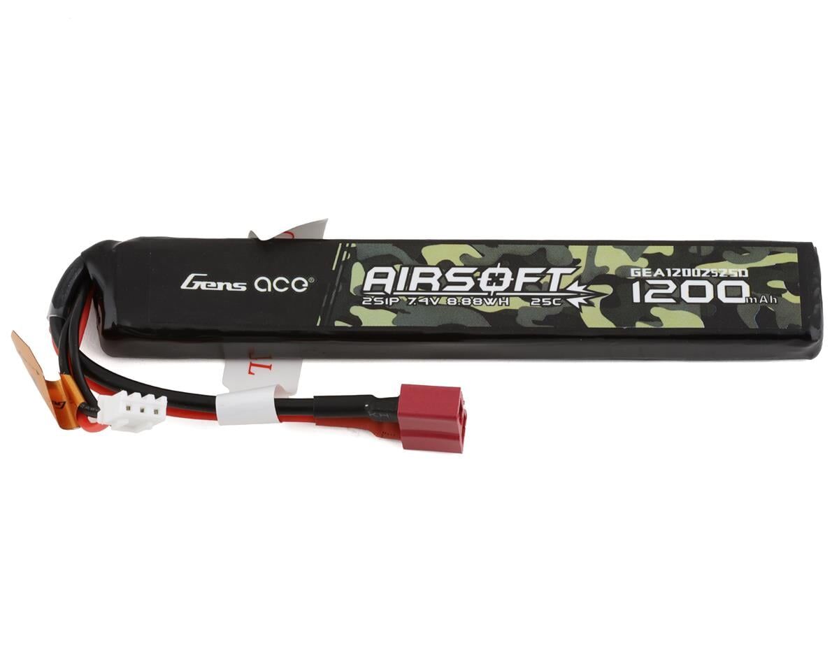 Gens Ace 2S 25C Airsoft LiPo Battery w/T-Style Connector (7.4V/1200mAh)