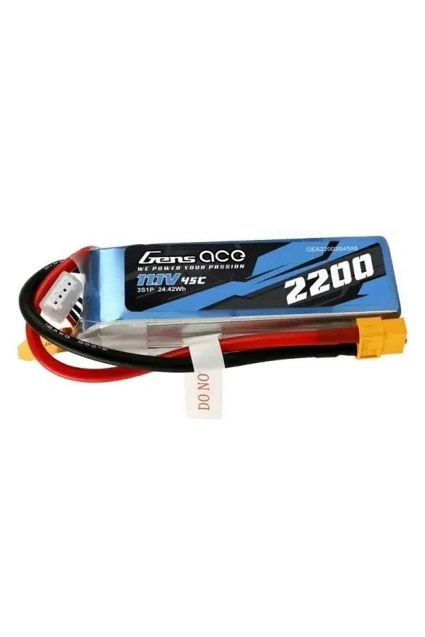 Gens Ace 3S 2200mAh 11.1V 60C Soft Case Lipo Battery (EC3)