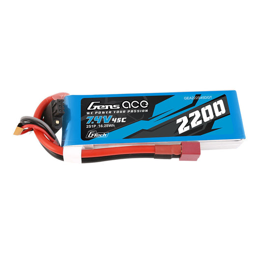 Gens Ace 2S G-Tech Smart LiPo Battery 45C (7.4V/2200mAh) w/T-Style Connector