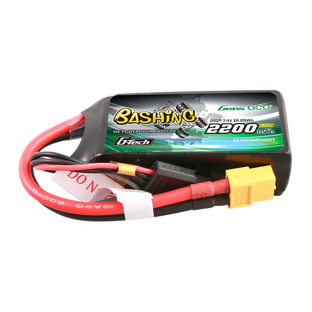 Gens ace 2200mAh 3S 35C 11.1V G-tech Bashing Lipo Battery Pack with XT60 Plug