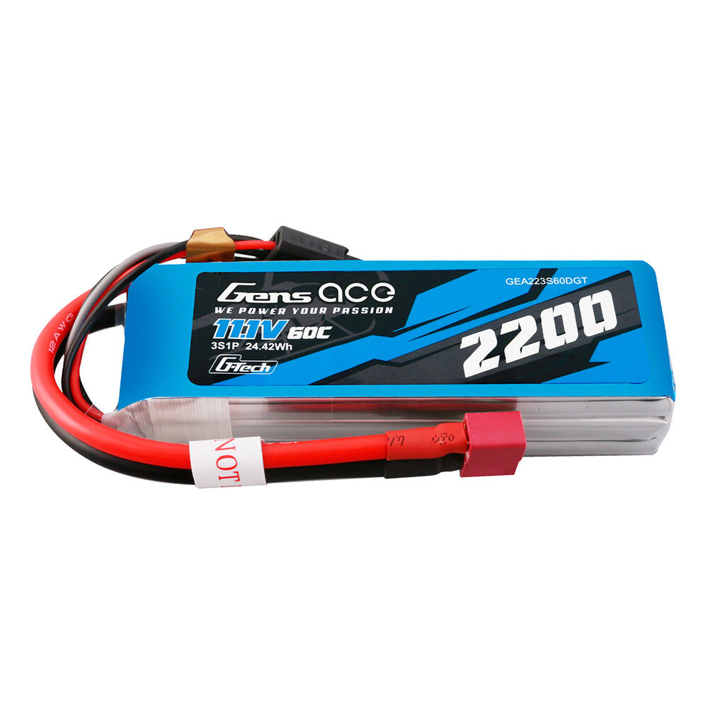 Gens Ace G-Tech Smart 3S LiPo Battery 60C (11.1V/2200mAh) w/Deans