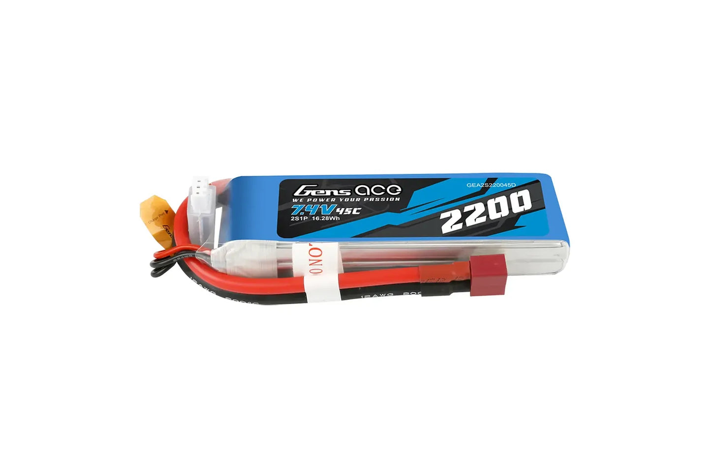 Gens Ace 7.4V 2200mAh 45C Soft Case LiPo Battery