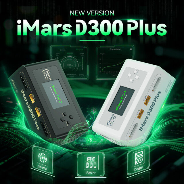 Gens Ace iMars D300 Plus G-Tech Smart Dual AC/DC Charger (White) (6S/16A) (AC-300W) (DC-350W x2) w/Bluetooth App Control
